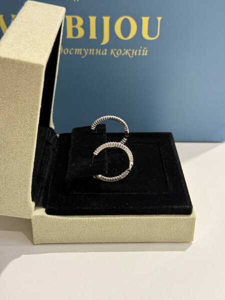 Сережки кільця тонкі зі срібла